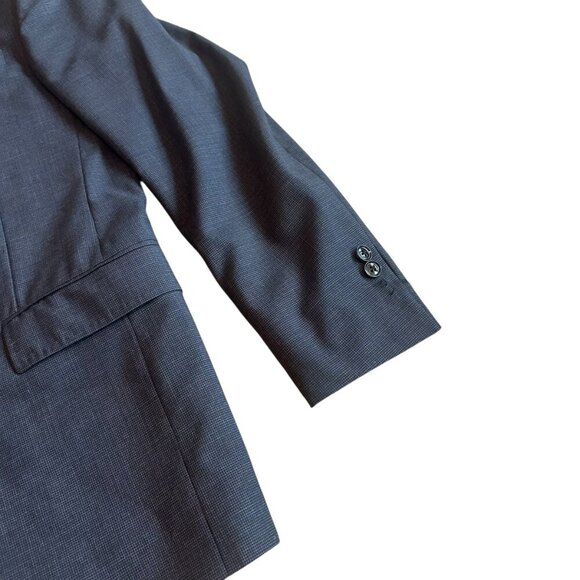 Ted Baker Endurance Navy Blue Check Print Blazer Jacket Designer Size 38R Men's - Picture 3 of 13